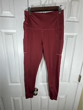 Olacia Burgundy High-Waist Active Leggings Size S